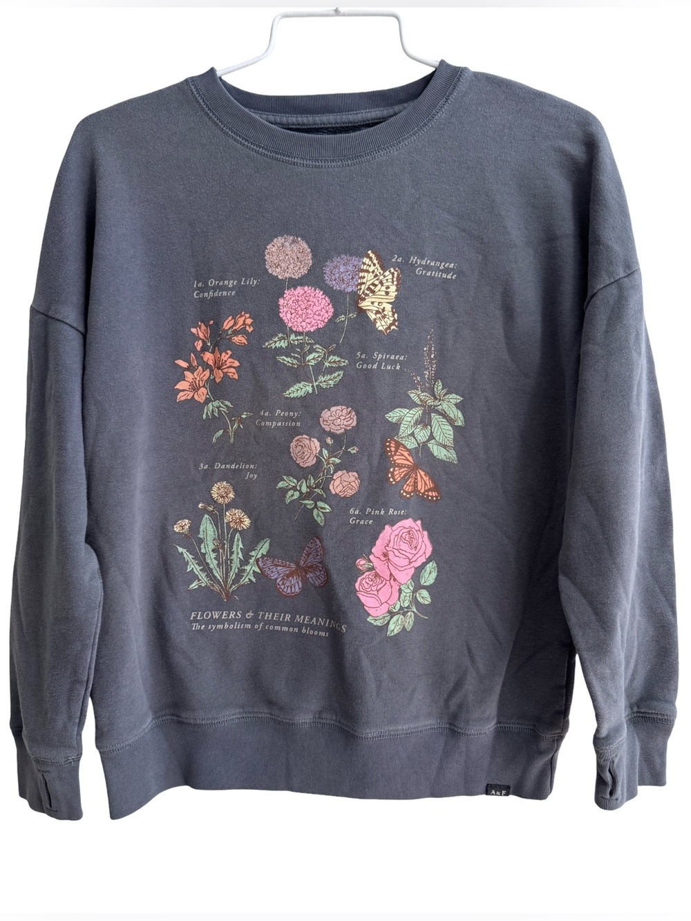 Abercrombie & Fitch Kids Flowers & Their Meanings Charcoal Gray Size 11/12